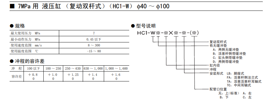 丰兴HC1-W液压缸