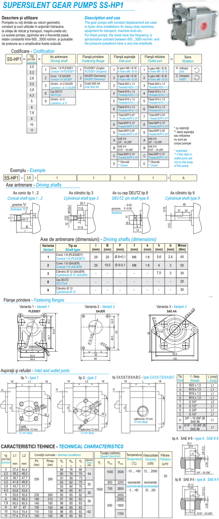 HESPER赫思博SS-HP1 超静音齿轮泵型号说明